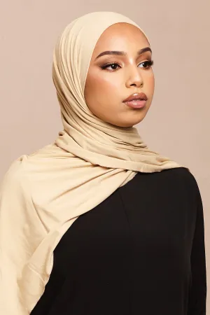 Pastel Yellow Bamboo Jersey Hijab