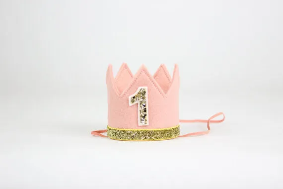 Pink and Gold Birthday Girl Crown/ 1st Birthday Crown