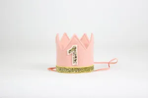 Pink and Gold Birthday Girl Crown/ 1st Birthday Crown