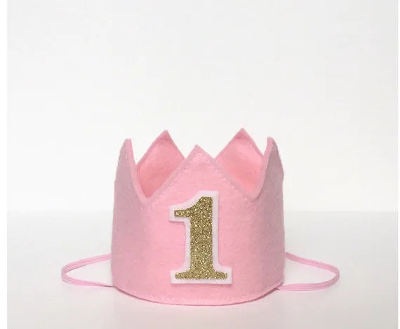 Pink Birthday Girl Crown/ 1st Birthday Crown