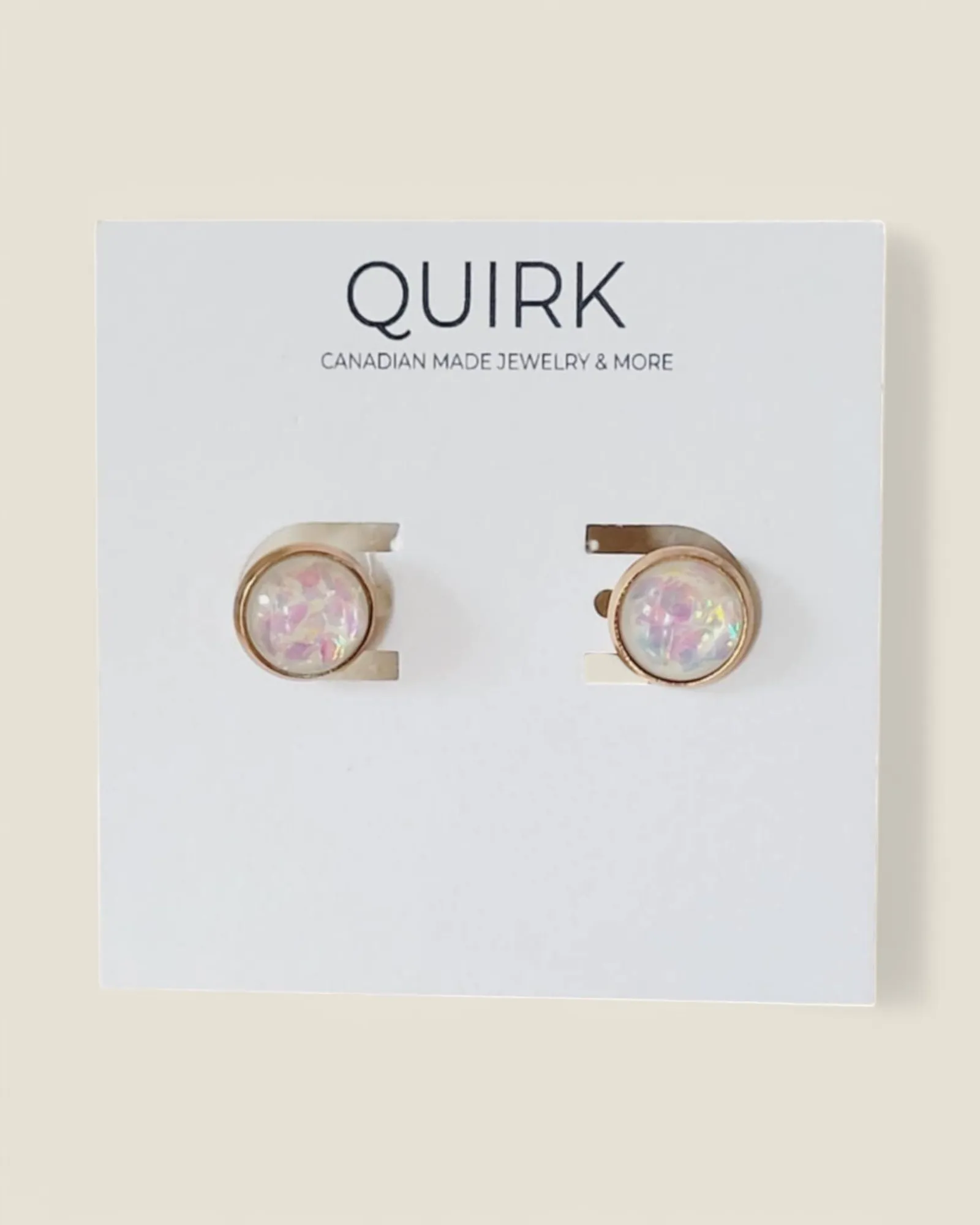 Quirk Handmade Jewelry, Glitter & Druzy Stud Earrings