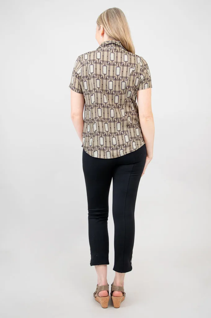 Samantha S/S Top, Voyage, Linen Bamboo - Final Sale