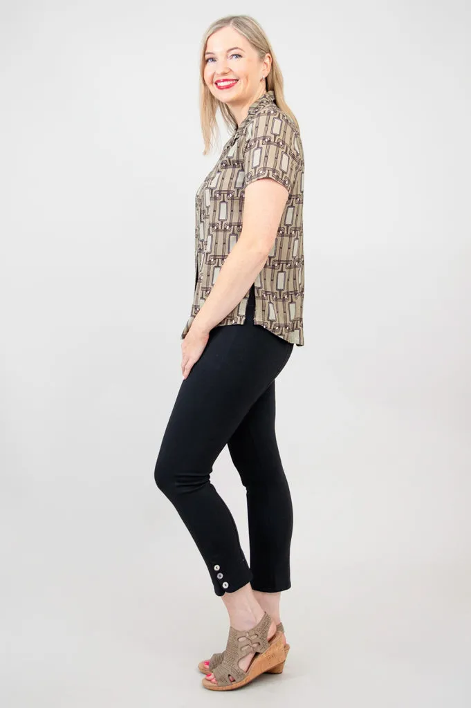 Samantha S/S Top, Voyage, Linen Bamboo - Final Sale