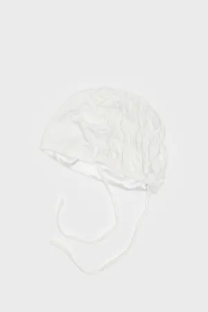 Satin-Blend Pure White Scrunchie Hijab Cap