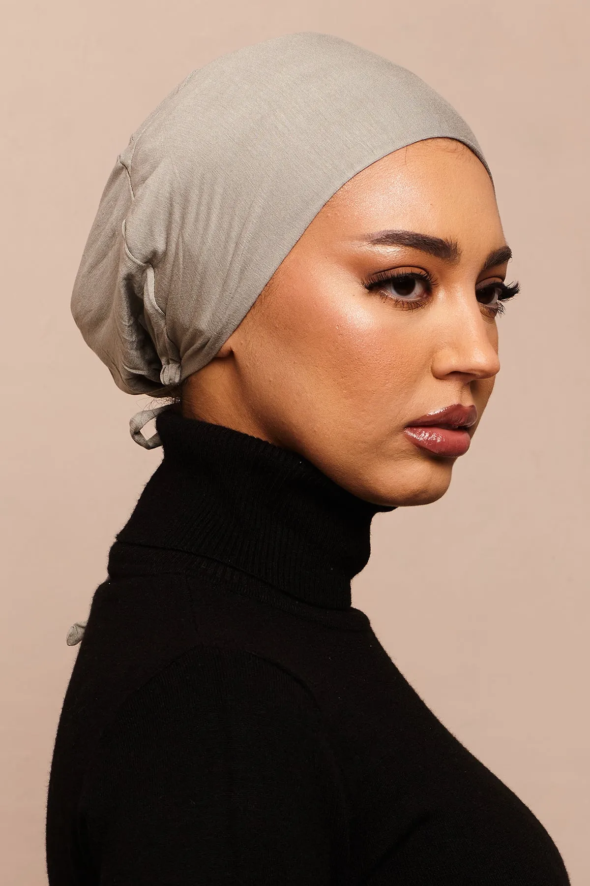 Satin-Blend Rock Oak Bamboo Jersey Hijab Cap