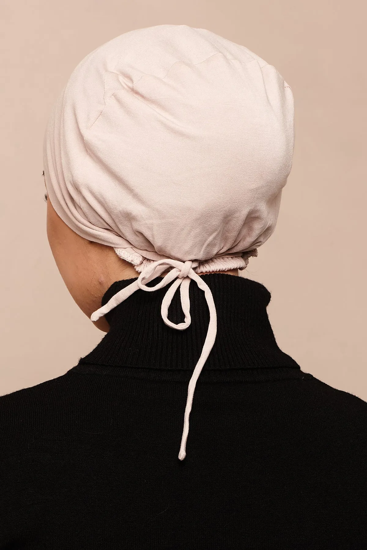 Satin-Blend Rose Bamboo Jersey Hijab Cap