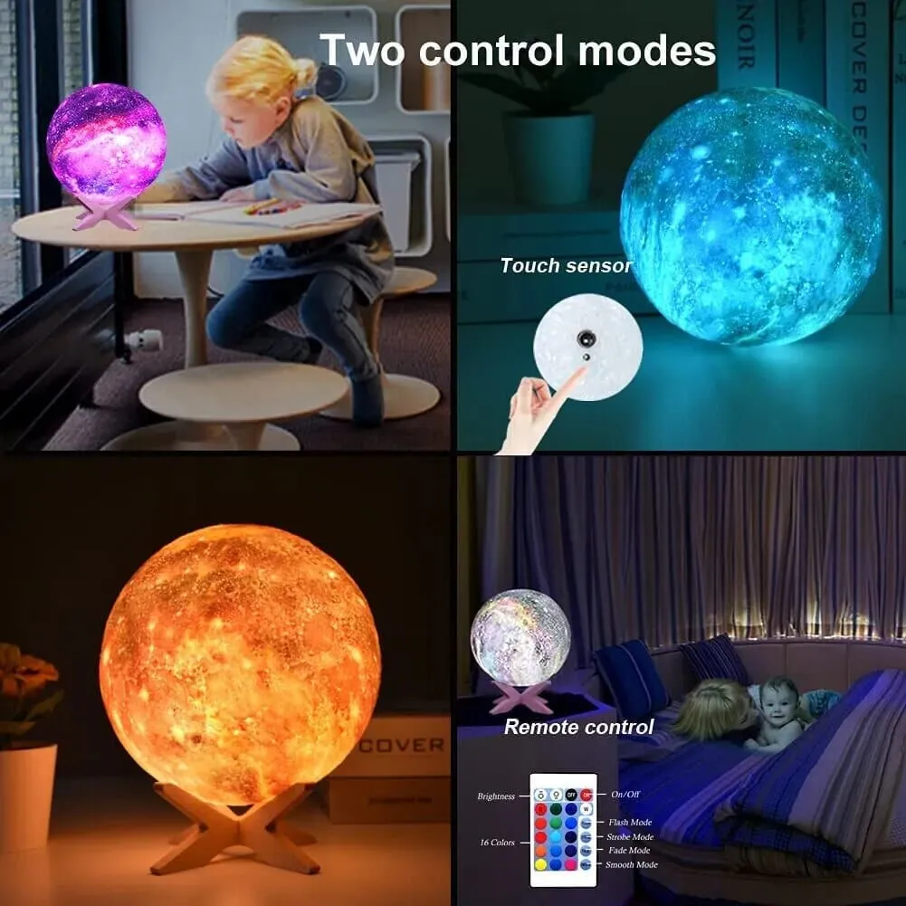 SMAXPlus™ 3D Moon Lamp: LED Galaxy Moon Night Light, Star Lamp