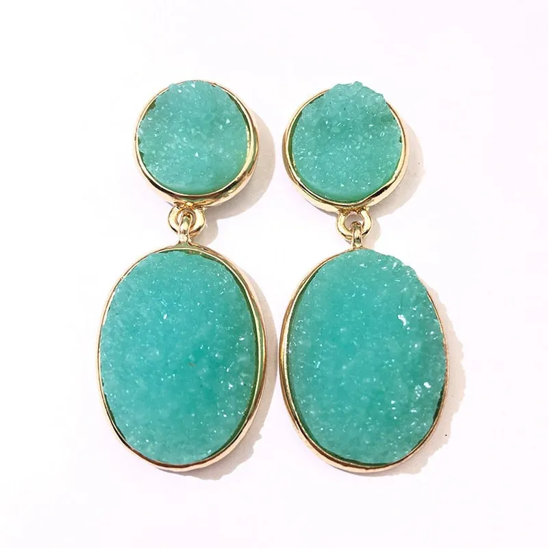 TEEK - Oval Druzy Stone Earrings