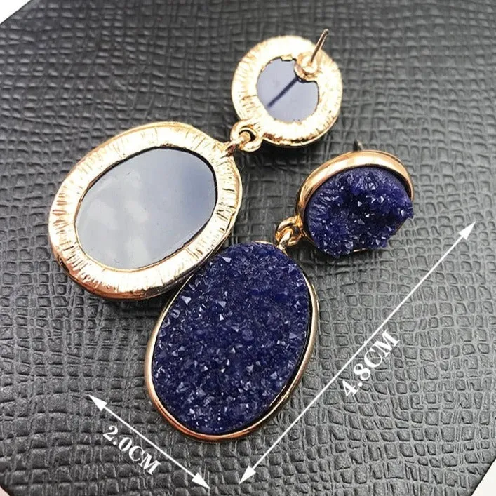 TEEK - Oval Druzy Stone Earrings