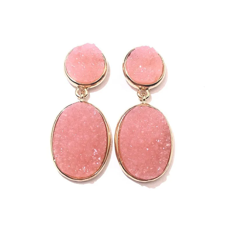 TEEK - Oval Druzy Stone Earrings
