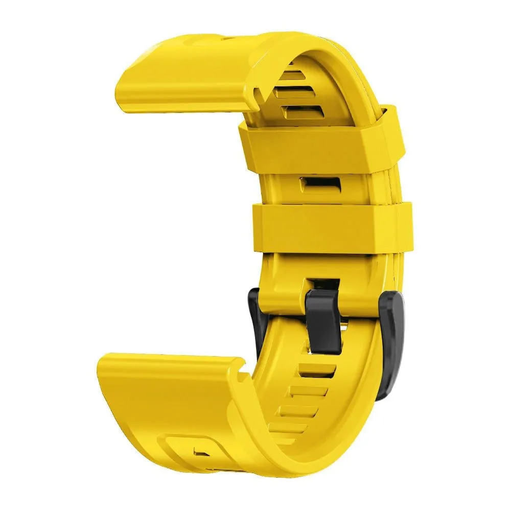 Universal Garmin 22mm QuickFit Tech-Protect Iconband Line Silikone Rem - Gul