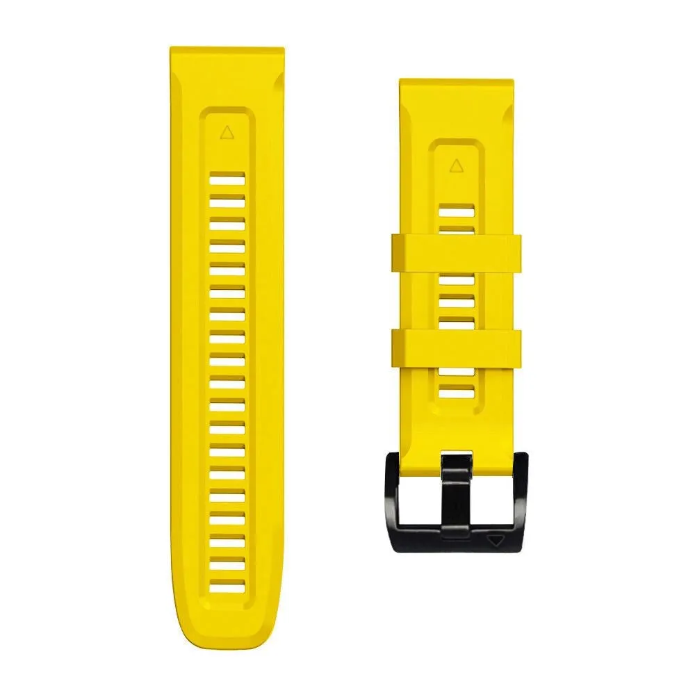 Universal Garmin 22mm QuickFit Tech-Protect Iconband Line Silikone Rem - Gul