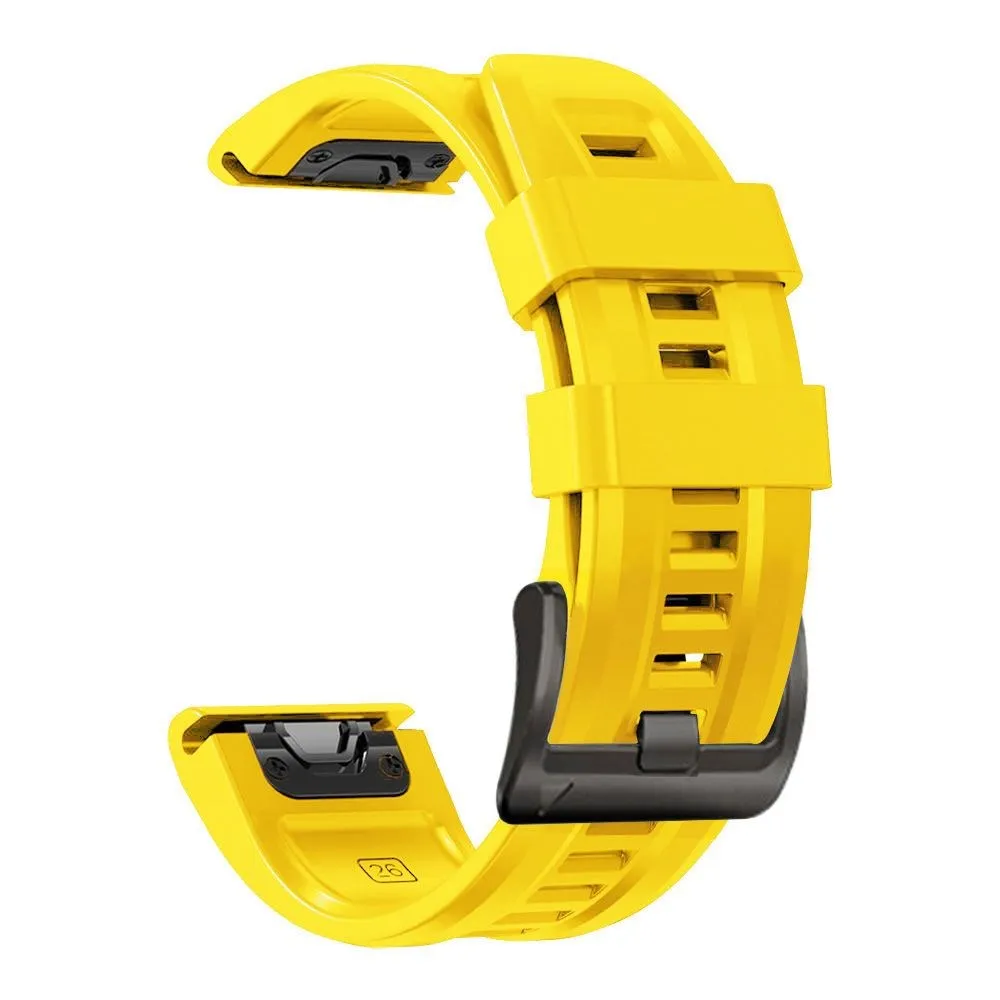 Universal Garmin 22mm QuickFit Tech-Protect Iconband Line Silikone Rem - Gul