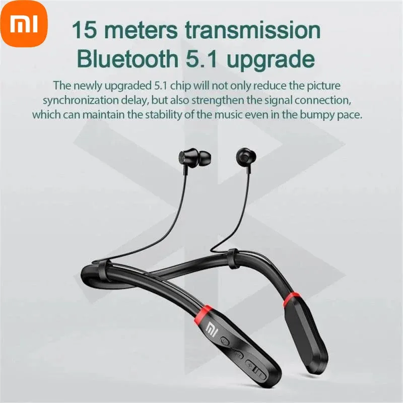 Xiaomi I35 Earphones Bluetooth 5.1 Headphones Sport Earbuds Built-in Mic Neckband Headphone Stereo Earbuds Headset For Running